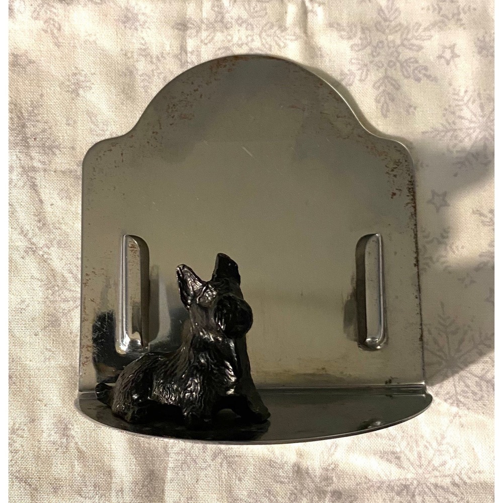 Art Deco Business Card Holder Scotty Dog Chrome